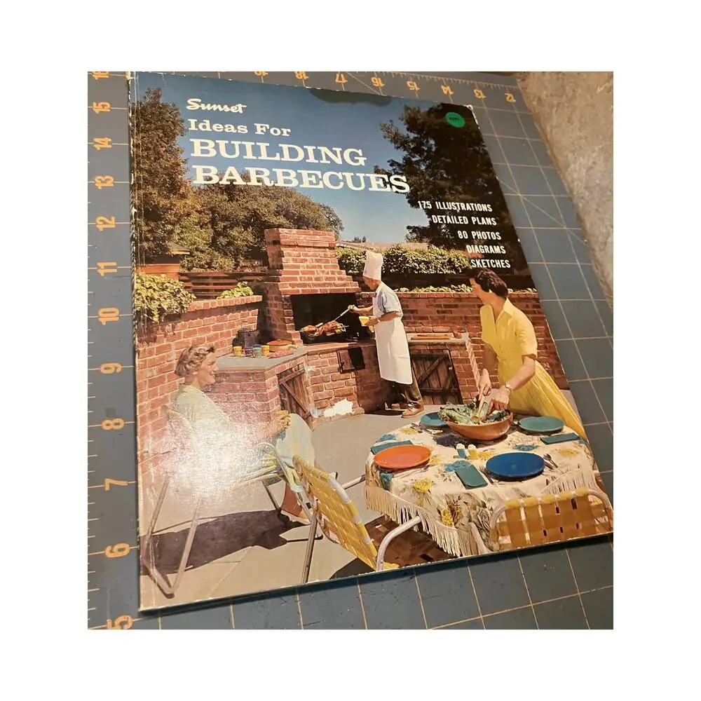 VINTAGE Sunset Ideas for Building Barbecues 1965 OUTDOOR DESIGN Book HOW TO‎